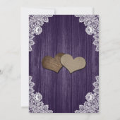 Invitation Mariage de tournesol en dentelle violette rustique (Dos)