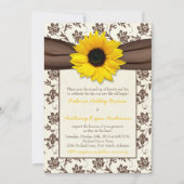 Invitation Mariage de tournesol en ruban Brown jaune (Devant)