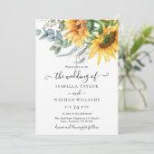 Invitation Mariage de tournesol Eucalyptus (Debout devant)