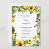 Invitation Mariage de tournesol floral automne (Devant)
