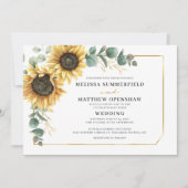 Invitation Mariage de tournesol floral botanique Eucalyptus (Devant)