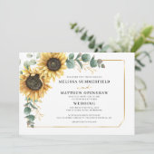 Invitation Mariage de tournesol floral botanique Eucalyptus (Debout devant)