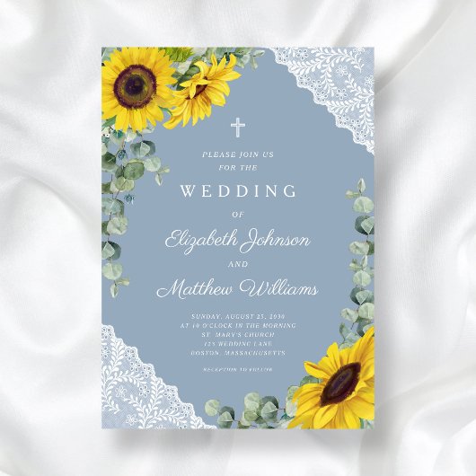 Invitation Mariage de tournesol floral rustique