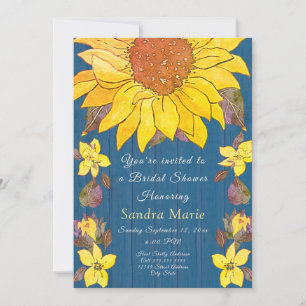 Invitation Mariage de tournesol floral rustique Invi Fête des