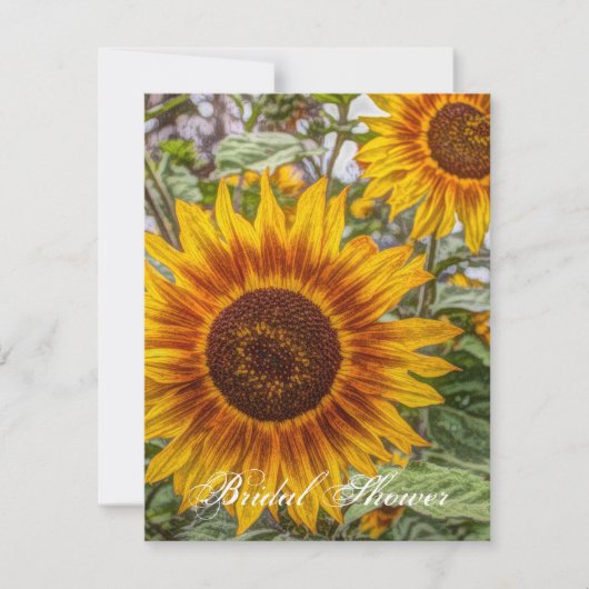 Invitation mariage de tournesol jaune du pays occidental (Devant)