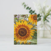 Invitation mariage de tournesol jaune du pays occidental (Debout devant)