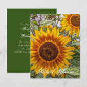 Invitation mariage de tournesol jaune du pays occidental (Devant / Derrière)