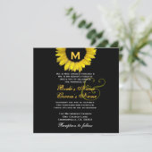 Invitation Mariage de tournesol jaune et noir (Debout devant)
