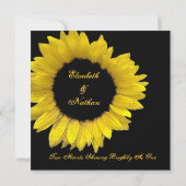 Invitation Mariage de tournesol jaune et noir (Dos)