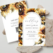 Invitation Mariage de tournesol jaune rustique Détails du cod