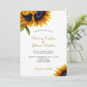 Invitation Mariage de tournesol moderne rustique (Debout devant)