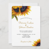 Invitation Mariage de tournesol moderne rustique (Devant)