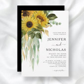 Invitation Mariage De Tournesol Noir Et Blanc Moderne