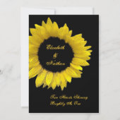 Invitation Mariage de tournesol noir jaune métal de qualité s (Dos)
