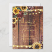 Invitation Mariage de tournesol rustique (Devant)