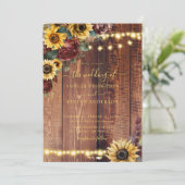 Invitation Mariage de tournesol rustique (Debout devant)