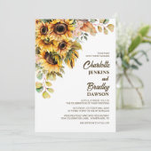 Invitation Mariage de tournesol rustique (Debout devant)