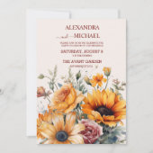 Invitation Mariage de tournesol rustique (Devant)