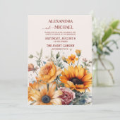 Invitation Mariage de tournesol rustique (Debout devant)