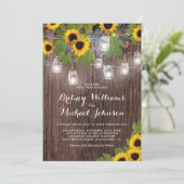 Invitation Mariage de tournesol rustique (Debout devant)