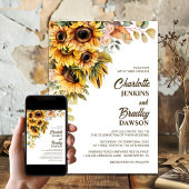 Invitation Mariage de tournesol rustique