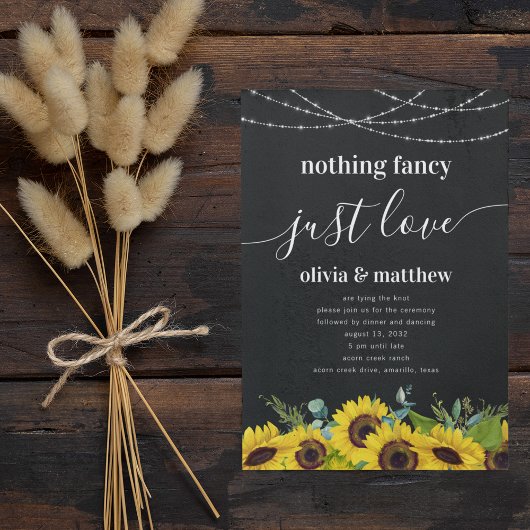 Invitation Mariage de tournesol Rustique