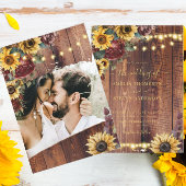 Invitation Mariage de tournesol rustique