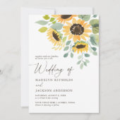 Invitation Mariage de tournesol rustique (Devant)