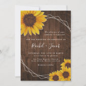 Invitation Mariage de tournesol rustique (Devant)