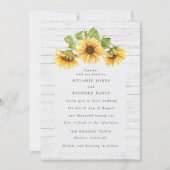 Invitation Mariage de tournesol rustique (Devant)