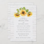 Invitation Mariage de tournesol rustique (Devant / Derrière)