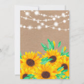 Invitation Mariage de tournesol rustique brun kraft (Dos)
