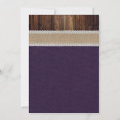 Invitation Mariage de tournesol rustique violet (Dos)