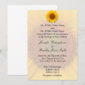 Invitation Mariage de tournesol Stationnaire Floral printemps (Devant / Derrière)
