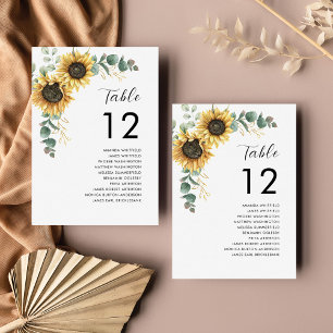Invitation Mariage de tournesol Tableau numéro 12 Tableau de 