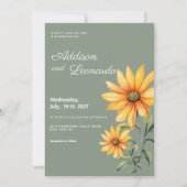 Invitation Mariage de tournesol vert Mint (Devant)