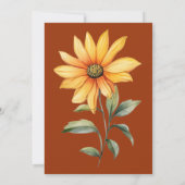 Invitation Mariage de tournesol vert orange (Dos)