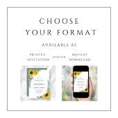 Invitation Mariage de tournesol vert Sage religieux