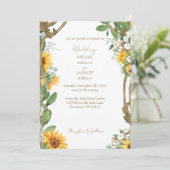 Invitation Mariage de tournesol vintage (Debout devant)
