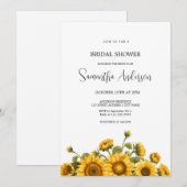 Invitation Mariage de tournesols (Devant / Derrière)