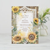 Invitation Mariage de tournesols Anniversaire Baby shower ret (Debout devant)