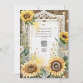 Invitation Mariage de tournesols Anniversaire Baby shower ret (Dos)