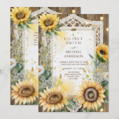 Invitation Mariage de tournesols Anniversaire Baby shower ret (Devant / Derrière)