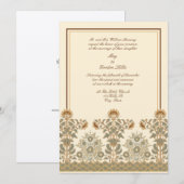 Invitation Mariage de tournesols Art Nouveau de l'époque vict (Devant / Derrière)