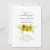 Invitation Mariage de tournesols bohème rustique (Devant)