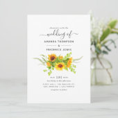 Invitation Mariage de tournesols bohème rustique (Debout devant)
