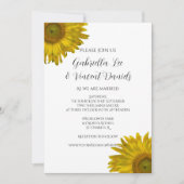 Invitation Mariage de tournesols jaunes (Devant)