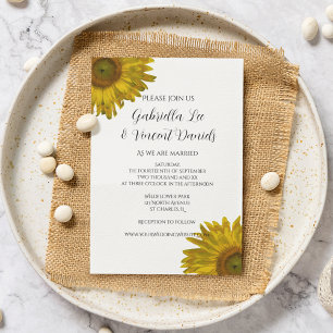 Invitation Mariage de tournesols jaunes