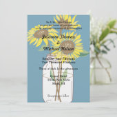 Invitation Mariage de tournesols jaunes (Debout devant)