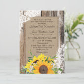 Invitation Mariage de tournesols rustiques (Debout devant)